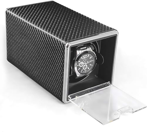 Avvolgitori per orologi per orologi - Mini 1+0 Watch Watch Box Mechanical Watch Motor Motore Mover Mover Rotatore Torna di avvolgimento Orologio Archiviazione Display Box di stoccaggio (pelle in fibra