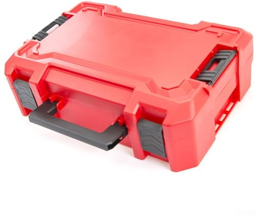 Red Plastic Tool Box With Lock Buckle - Maximized Usable Space & Tool Organization