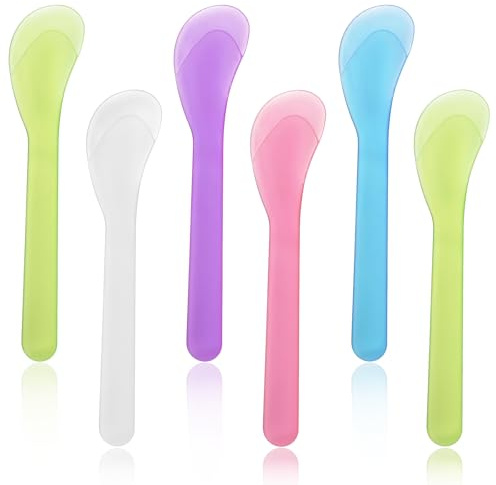 6 espátulas cosméticas, color crema, cosmética, espátula para mascarilla, espátula cosmética, espátula cosmética de plástico, espátula cosmética, espátula cosmética, espátula cosmética, espátula