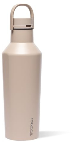 Corkcicle Classic Sport Canteen Insulated Water Bottle - Keeps Beverages Cold 25 Hours - Triple Insulated - Summer Drinkware Gift - Keeps Drinks Ice Cold - Leak-Proof Cap - 32 oz - Desert