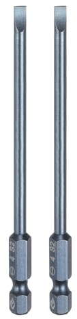 QUARKZMAN 2pcs SL4 Embouts de tournevis à fente magnétique 4mm Acier S2 | Embout de tournevis à tête plate, 1/4 Tige hexagonale, Embouts de tournevis pour perceuse, 100mm (4), Long pour vis