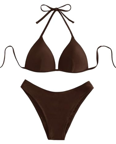 GORGLITTER Damen Push Up Bikini Sets Triangel Bademode Neckholder Badeanzug | 2-teiler Strandmode, High Waist Bikini Set Damen Für Kleine Brüste, Sommer Outfit