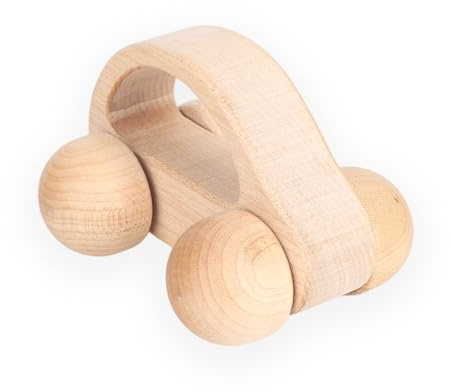BOXOB Holzspielzeug Autos, Fahrzeug Spielzeug zur Förderung der Feinmotorik Holz Baby Schubauto für Kleinkinder Baby Junge Mädchen Geburtstag Kinderzimmer Deko Geschenk (Farbe 1)
