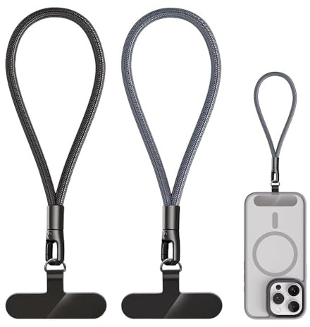 Grosion 2 PCS Adjustable Wrist Strap for Phone,Universal Phone Wrist Strap,Anti theft Lanyard Wristlet for Phone Case with 2 Patches