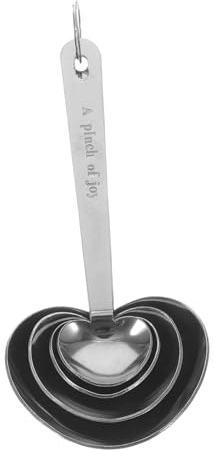 CONGARTENO 4piezas Cucharas Medidoras De Corazón Acero Inoxidable Para Hornear Cocina y Medir Ingredientes Escala