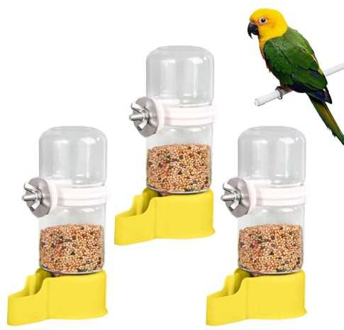 3 Stück 2 in 1 Wellensittich Futterspender, Automatischer Wasserspender Set