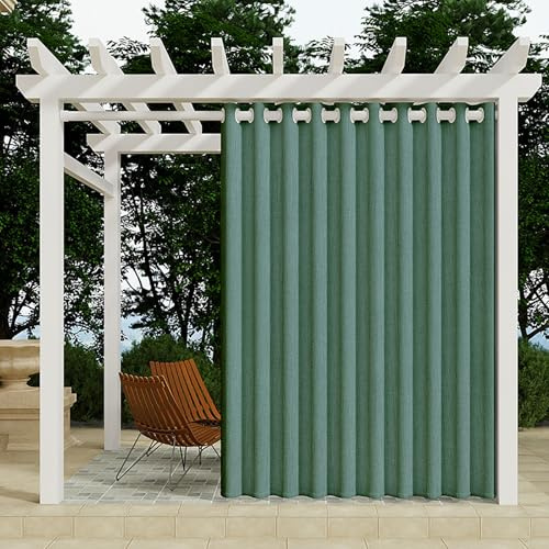 Tende impermeabili per esterni, isolate termicamente, tende oscuranti per la privacy, per balcone, giardino, padiglione, facile da installare, design con occhielli, grigio chiaro, 2-5 m di larghezza