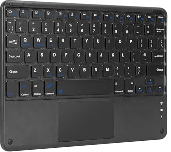 Nsyee Tastiera wireless universale con touchpad, tastiera portatile compatta wireless ricaricabile Bluetooth per iPad/Samsung/tablet/iOS/Android/Windows, layout UK
