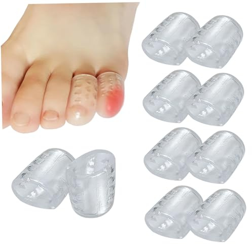 Protector de dedos de los pies de silicona antifricción, 10 Uds., fundas pequeñas para callos, ampollas, alivio del dolor