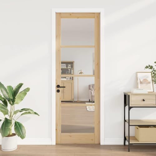 Faltschiebetür Innentüren Flurtür,Innentür mit Glas Braun 78 x 232 cm,Türen für Büros,Cafés,Badezimmer