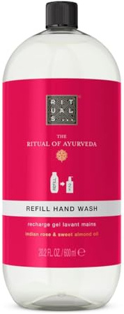 Rituals The Ritual of Ayurveda Nachfüll-Handseife, 600 ml, mit Süßmandelöl und Rose, pH-neutral