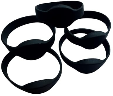 YARONGTECH RFID omskrivbar T5577 125 khz skrivbart silikonarmband svart vuxenstorlek (paket med 5)