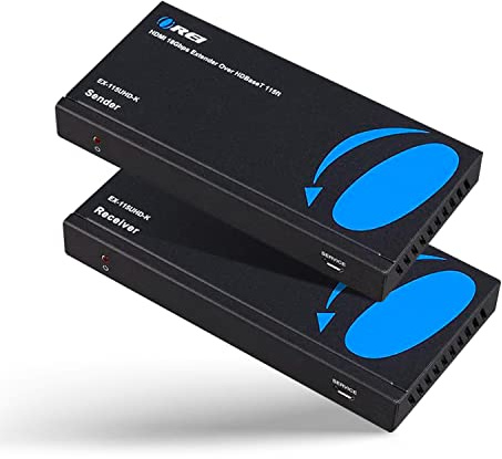 HDMI Extender Over Cat6/Cat5e up to 115ft (35m), 4K@60Hz HDBaseT, IR Remote, CEC, RS-232, PoC – Long Distance HDMI Over Ethernet (EX-115UHD-K)