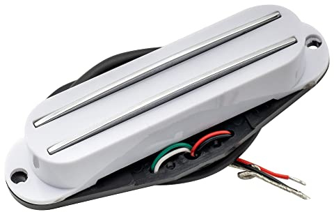 Musiclily Hot Rail High Output Gitarr Strat Humbucker Pickup Single Coil Sized för Fender Squier Strat, Vit