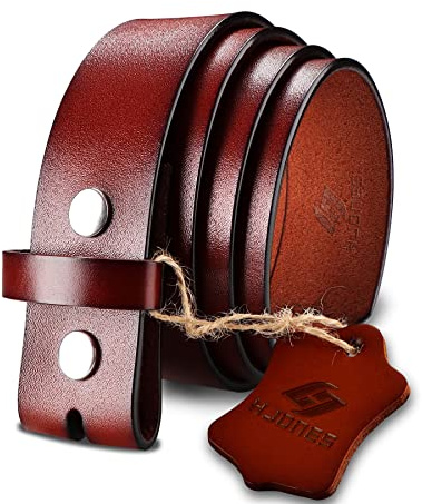 HJones Western Herren Gürtel Ohne Schnalle für Pin Schnalle 1.5 Zoll | Gürtel ohne Schnalle，Ledergürtel ohne Schnalle，Western Gürtel Herren，für Dornschließen-Gürtel，Ein Geschenk für Männer