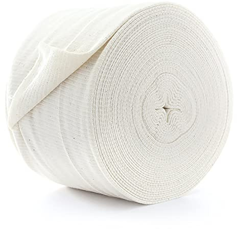 Cinta tubular elástica de algodón, cinta adhesiva deportiva, banda cohesiva, transpirable para soporte de articulaciones de muñeca (5 cm x 10 m, 1 pieza)