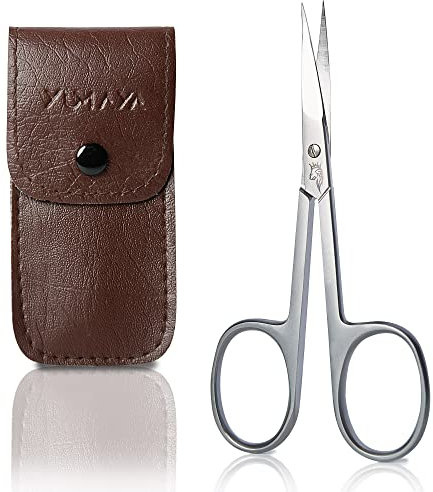 YUMAYA® Profi Nagelschere extra fein aus Edelstahl inkl. Etui & eBook | Für Linkshänder & Rechtshänder geeignet | Haut- & Fingernagelschere