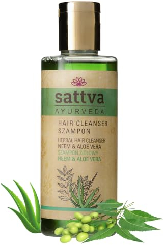 Sattva Ayurveda Shampoo Neem & Aloe – Mildes, Seboregulierendes Shampoo für empfindliche Kopfhaut – Beruhigend, Dermatologisch getestet, 98% Natürlich, Ohne Sulfate & Silikone (210 ml)