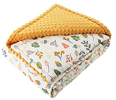 HOMDO Couverture Bébé Naissance 110x75cm en 100% Coton Couverture Minky Peluche Chaude Enveloppanté Enfant Fille et Garçon Lavable en Machine Pas Facile à Déformer pour Sièges Bébé Poussettes Lits