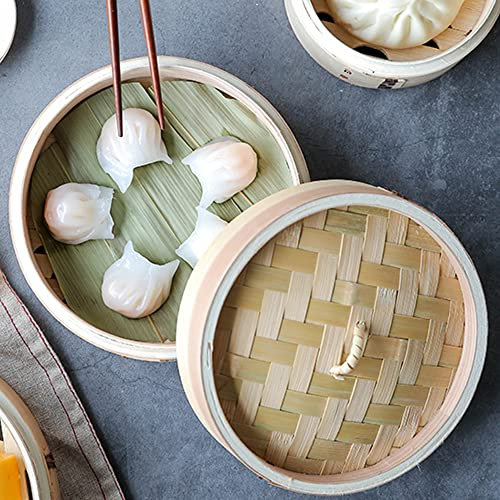 MNSSRN Traditional Food Steamer, Domestic Small Commercial Steamed Buns, Dumplings, Steamed Meat Steamer, Bamboo Steamer,30cm