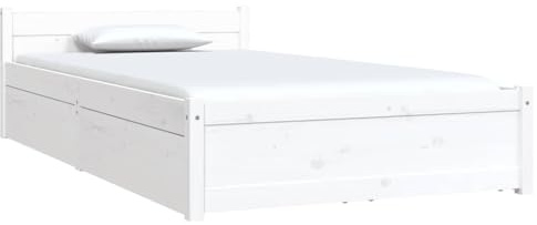 vidaXL Bett mit Schubladen Weiß 90x200 cm