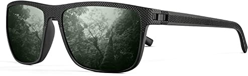 HENGOSEN Sonnenbrille-Herren-Damen Quadrat Polarisierte leicht Sunglasses UV-Schutz für Fahren