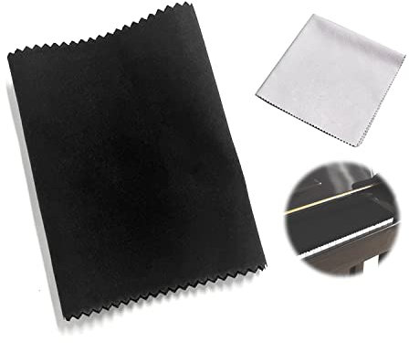 1 pièce de noir clé chiffon, avec 1 morceau de gris essuyer tissu, piano poussière chiffon de nettoyage, outil de musique clé essuyer tissu, instrument de musique chiffon de nettoyage