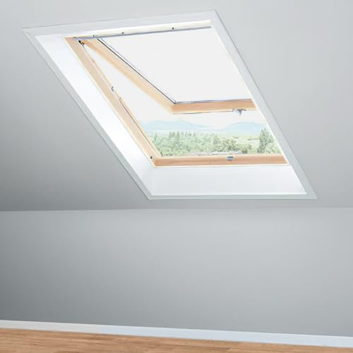 Apalus Fliegengitter für Dachfenster, Mit verbesserten Reißverschluss System, Insektenschutz zum Anbringen an Klappfenster, Zuschneidbar auf Fenstergrößen bis 130x150cm, Weiß, 4 Stück