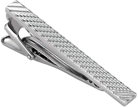 Dsnyu Krawattennadel Edelstahl, Krawattenklammern für Herren Silber Runde Krawattenklammer mit Linie Hemd Anzug Schmuck mit Geschenkbox