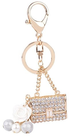 PACKOVE Modischer Perlen-schlüsselanhänger in Tasche-form Handgefertigter Damen-anhänger Eleganter Charme Für Handtaschen Und Autoschlüssel Kreatives Design Als Geschenk Für Frauen Und Mäd