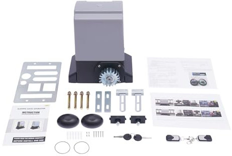 Attuatore scorrevole 750 W, elettrico per cancello scorrevole, set di azionamento per cancello da garage elettrico, con telecomando, fino a 1600 kg
