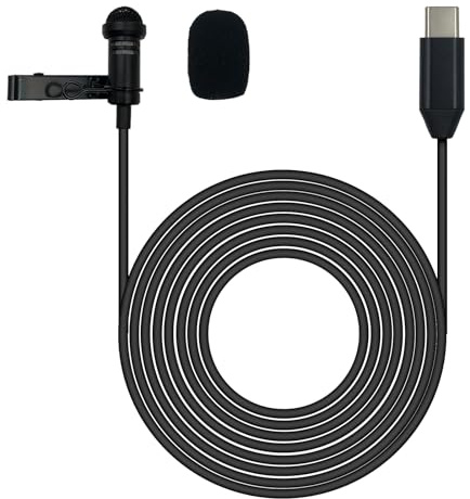 SPTSSWET USB C Lavalier Mic for iPhone17 16 15, for Galaxy S25, 9.8 Feet | Type C, Noise Cancelling, Crystal Clear Sound, Plug and Play, for Vlogging Interviews