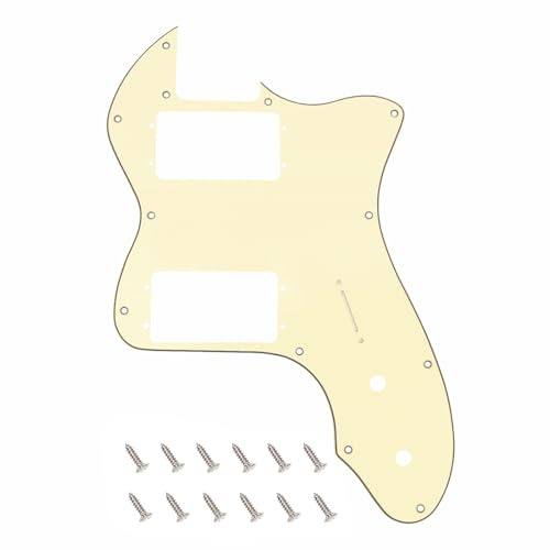 Banworks 3-lagiges Tele HH Schlagbrett 12 Löcher Weitbereichs-Tonabnehmerschlitz-Abdeckung Telecaster-Schlagbrett Schlagplatte für USA/mexikanische Fender Vintage 72 Tele Thinline JT-HB-07 Creme