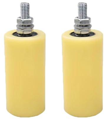 2 pcs Rouleau de guidage pour portail coulissant, ensemble de support de rail en nylon pour porte coulissante robuste pour garage de jardin à domicile (50 x 10 mm)