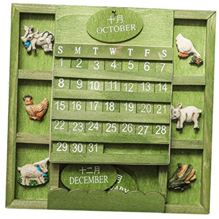 NUOBESTY Holz Kalender Tischkalender Aus Holz Mit Kalenderornament Für Büro Oder Zuhause Als Stilvolle Dekoration Und Praktisches Accessoire Für Arbeitsbereich