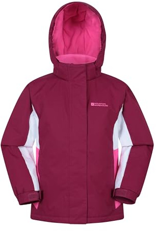Mountain Warehouse Honey Kids – Veste de ski résistante à la neige et doublure en polaire avec capuche – Pour l'hiver chaud pour garçons et filles, pour le ski, le snowboard et l'extérieur, violet, 2