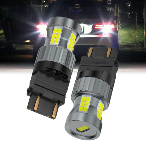 Teguangmei 3157 3057 3156 Bombilla LED 23W 12V Súper Brillante Blanco Canbus Sin Error Anti Hiper Flash 3457 4057 4157 Luz de Reserva Luz de Estacionamiento Luces de Circulación Diurna, 2 Unidades