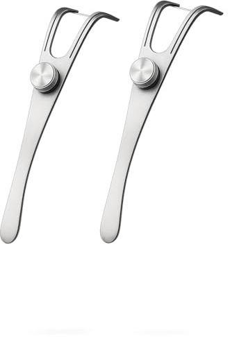 Dental Floss Holder, Refillable & Reusable Floss Pick - Dental Floss Handle - Stainless Steel Dental Floss Holder. Durable Reusable Flosser - Pack of 2