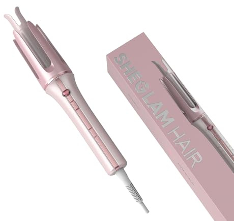 SHEGLAM Pink Curling Iron Automatic Gift for Woman (Pink, 1 inch)
