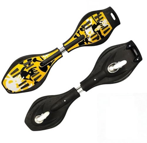 Halay Waveboard med lätta Waveboards, Skate, Waveboard, StreetSurfbräda, Wellenrequisiter, gratis bärväska (gul)