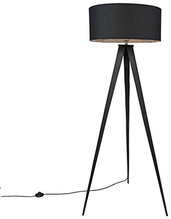 Qazqa Modern Tripod Lampe, Tripod Leuchte - Ilse - Schwarz, max. 60W, Geeignet für LED, 145cm, Ideal als Wohnzimmerlampe