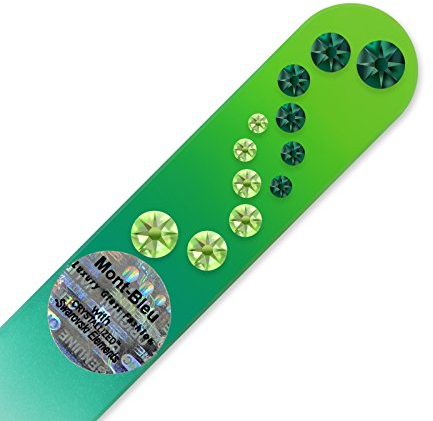 Handgefertigte Glasnagelfeile von Hand dekoriert mit crystals from Swarovski - Klein und handlich - Tschechische Kristallnagelfeile - Echtem gehärteten Glas aus Tschechien