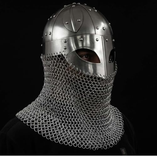 Historicalmuseum Mittelalterlicher geschlossener Wikingerhelm mit Kettenzug – mit Ständer