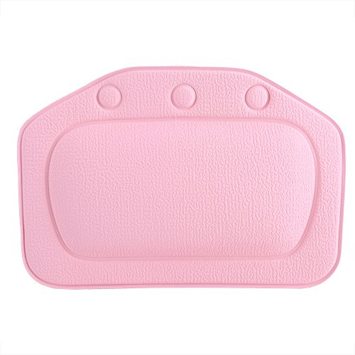 Fdit PVC Schwamm Badewannenkissen Kissen Badekurort Kopfstütz Bad Kopf Kissen Hals Rückseite Kissen für Badezimmer(Rosa)