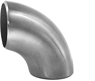 Edelstahl Schweißbogen geschliffen Schweißbögen für Geländer & Handlauf I V2A Rohrbogen VA Ø33,7/42,4/48,3, Modell:3067-3 - 90° Ø 33.7x2.0mm