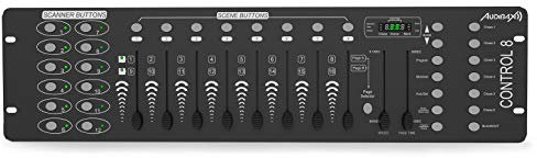 Audibax Control 8 - Controller DMX a 192 canali - Attivazione delle Scene Tramite Audio, TAP Sync o Automatica - Controllo della Velocità - 23 Sequenze e 6 Sequenze - Semplice Controller DJ