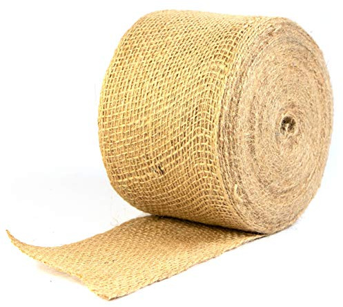 mgc24 Jute-Wickelband, Vintage-Dekoband, Natur, 10 cm x 50 m | Sackleinen aus Jute, Geschenkband und Dekoband, Hochzeitsdeko, Geschenkverpackung, Handwerk, Basteln und DIY, Burlap-Band