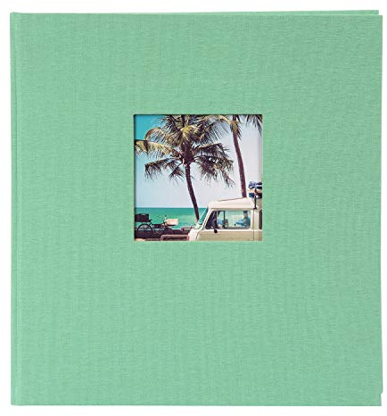 goldbuch 27728 - Fotoalbum Bella Vista, Erinnerungsalbum aus Leinen, Album mit 60 weiße Seiten & Pergamin, für Fotos zum Einkleben, Fotobuch mit Cover Bild, Bilderalbum ca. 30 x 31 x 4 cm, neo Mint