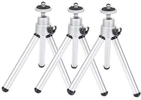 MAGT Trépied de télescope, Mini trépied de télescope Pliable 3 pièces trépied en Alliage d'aluminium Anti-secousse trépied extérieur léger Argent
