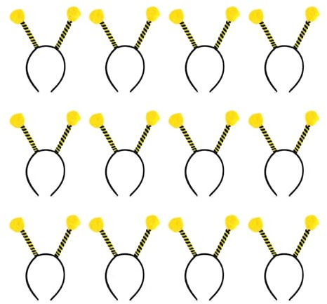 Lurrose 12 Stück Bienen Antennen Tier Stirnband Bienen Haarreifen Bienen Kostüm Kopfbedeckung Für Party Halloween Karneval